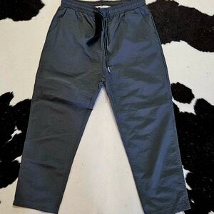 NWT REAL TAKAI Men's Drawstring CROPPED PANTS in Charcoal Size Medium